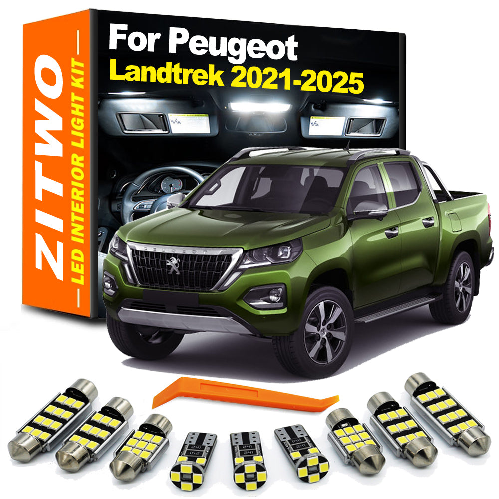 AutoGlowLED 6Pcs LED Interior Dome Reading & License Plate Bulb Kit for Peugeot Landtrek 2021-2025