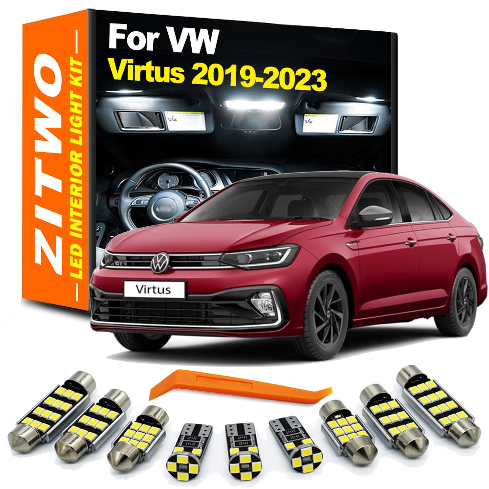 AutoGlowLED 10Pcs LED Interior Light Kit for VW Virtus 2019-2023