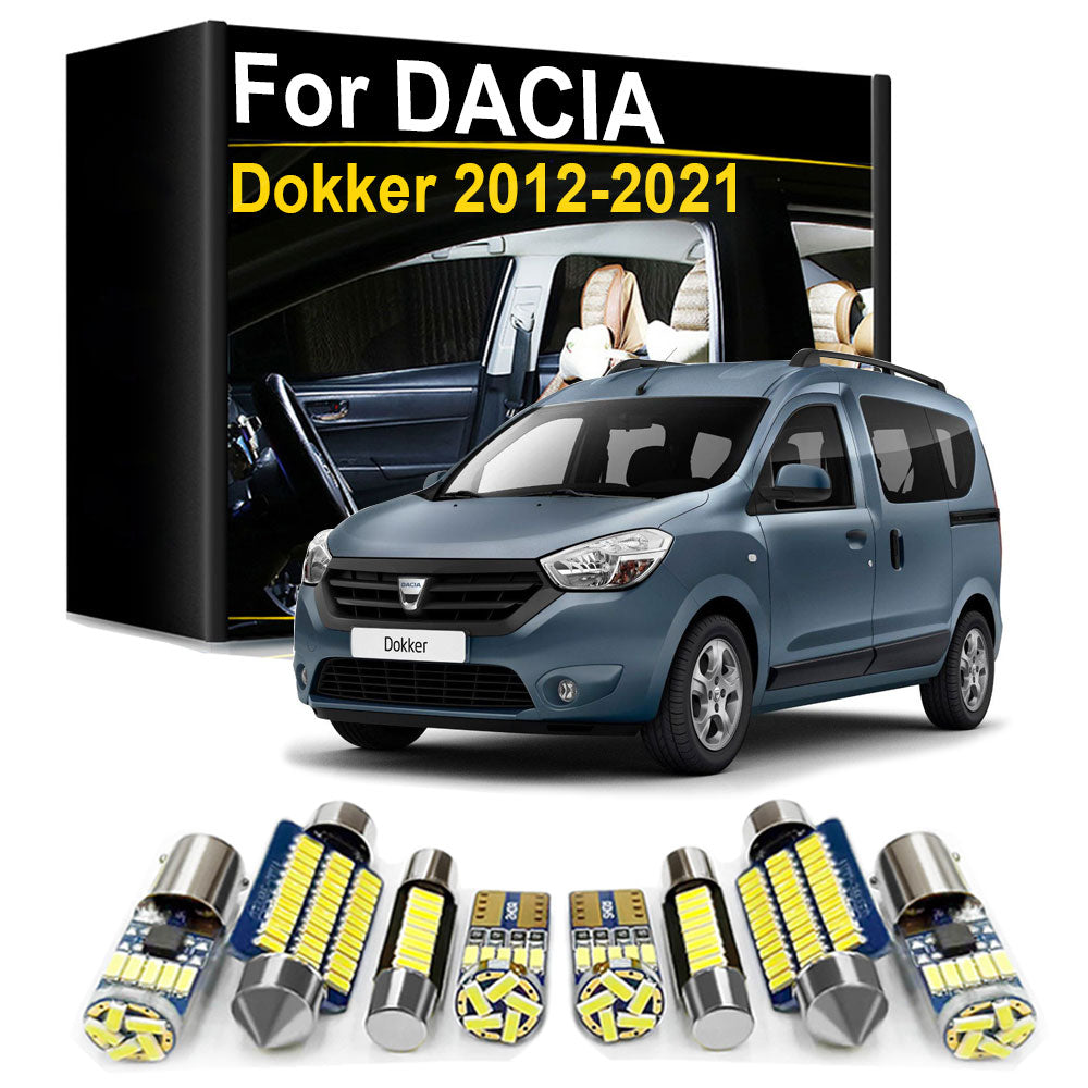 AutoGlowLED Interior LED Light Kit for Dacia Dokker 2012-2021 Canbus 10pcs