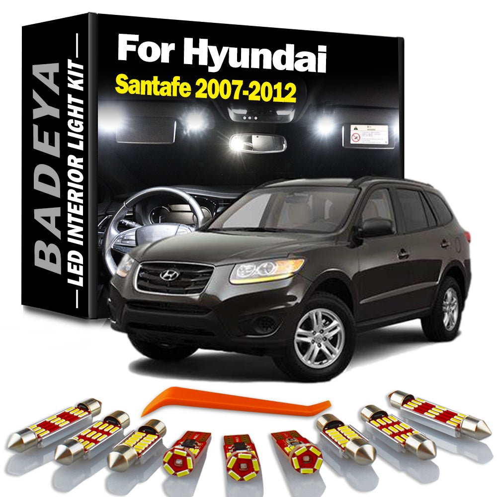 AutoGlowLED 12Pc LED Interior Light Kit for Hyundai Santa Fe MK2 CM 2007-2012