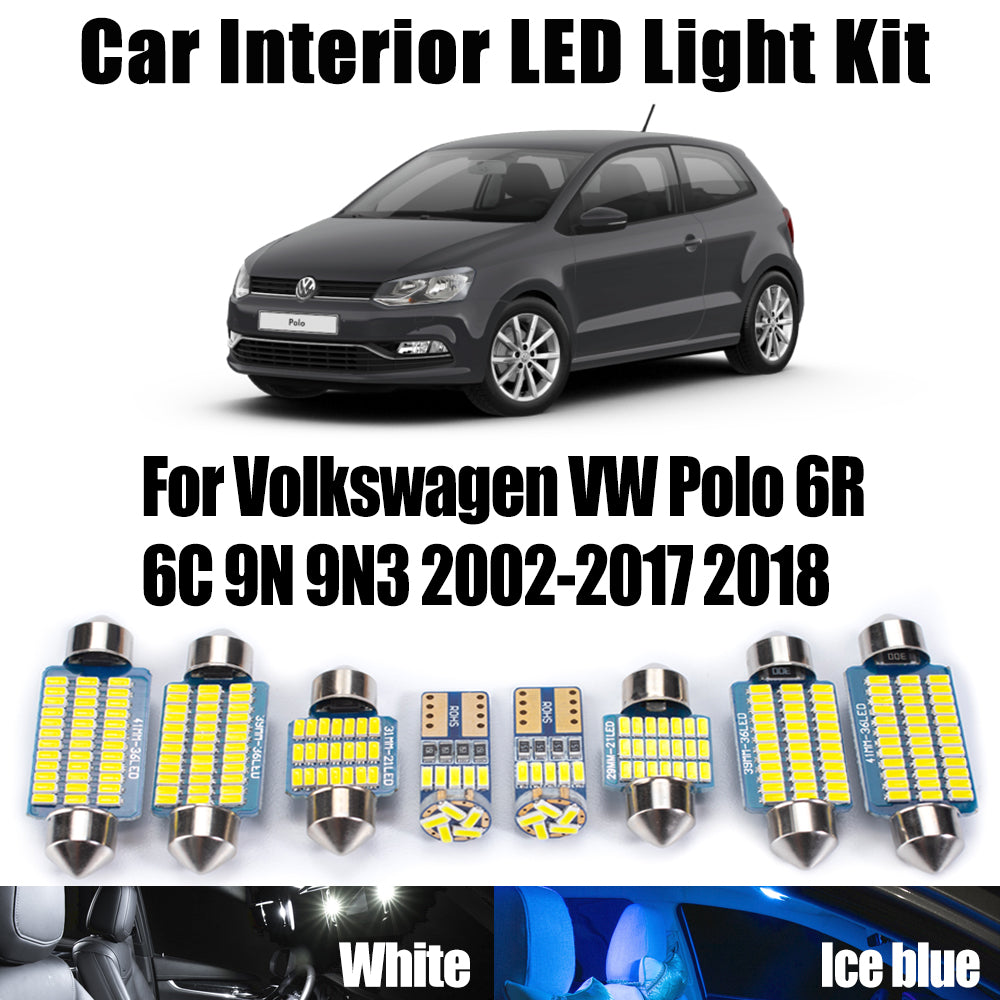 AutoGlowLED Canbus LED Interior Light Kit for Volkswagen VW Polo 6R 6C 9N 9N3 2002-2018