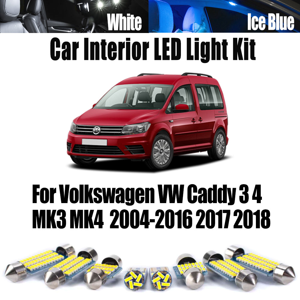 AutoGlowLED Canbus LED Interior Light Kit for VW Caddy 3 4 MK3 MK4 2004-2018