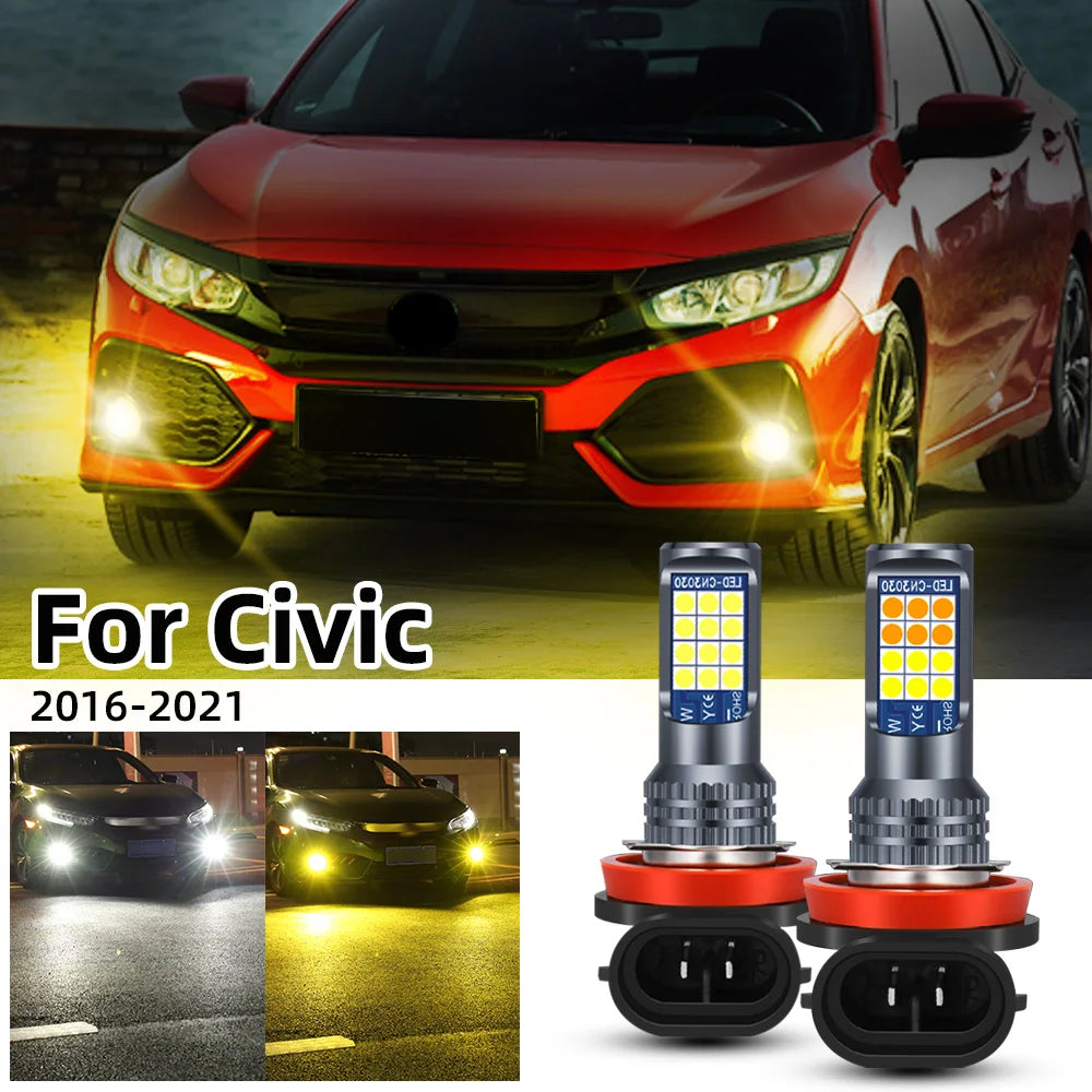 AutoGlowLED LED Fog Lamp Bulbs for Honda Civic 2016-2021