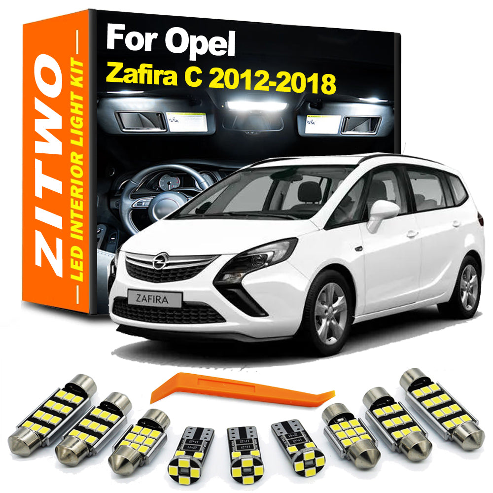 AutoGlowLED 15Pcs Canbus LED Interior Light Kit for Opel Vauxhall Zafira Tourer C 2012-2018