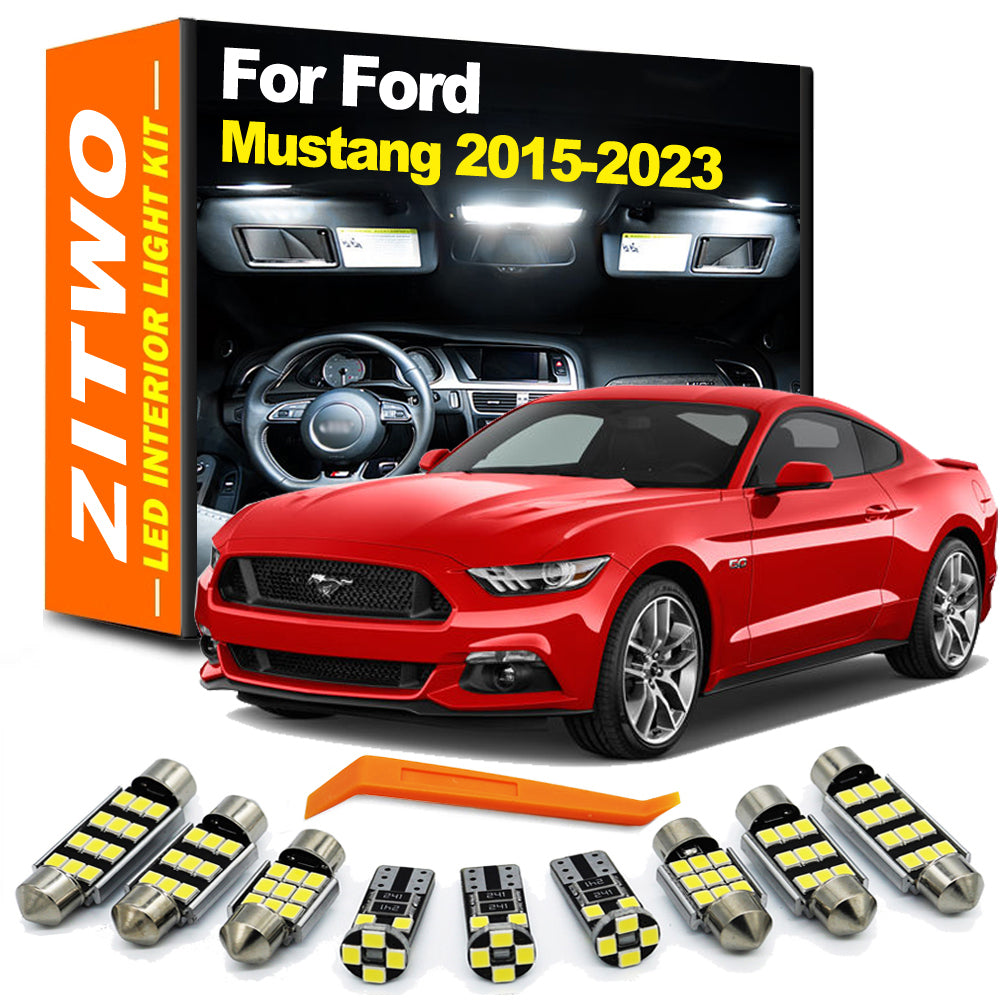 AutoGlowLED 10Pcs Canbus LED Interior Light Kit for Ford Mustang 2015-2023