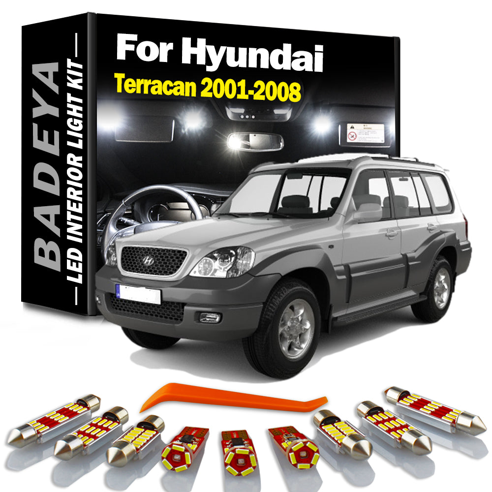 AutoGlowLED 12Pcs LED Interior Map Dome Light Kit for Hyundai Terracan 2001-2008 Canbus