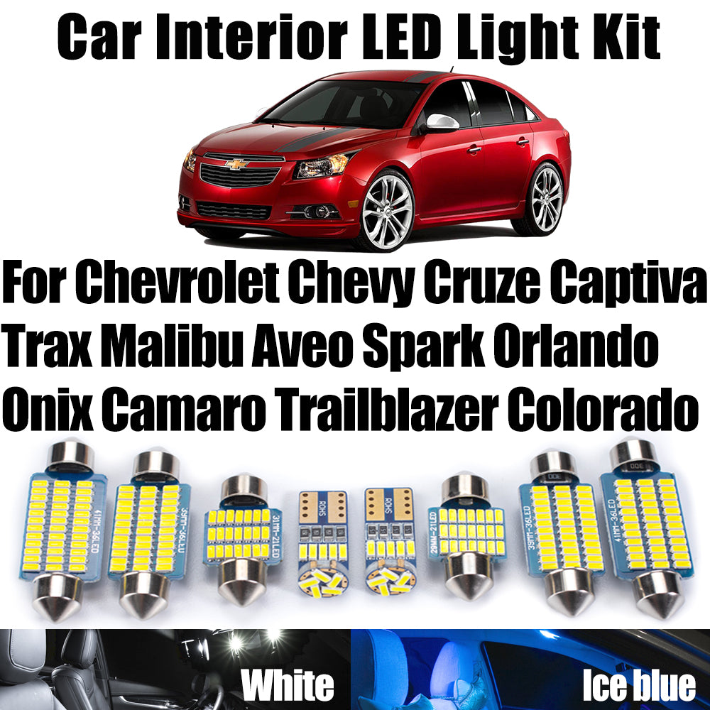 AutoGlowLED Interior LED Light Kit for Chevy Cruze Captiva Trax Malibu More
