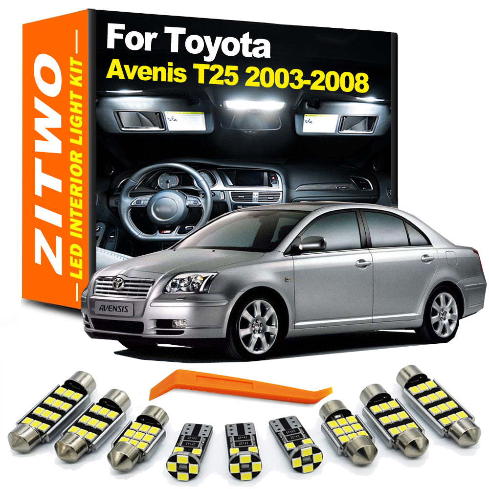 AutoGlowLED 17-Piece LED Interior Light Kit for Toyota Avensis T25 2003-2008