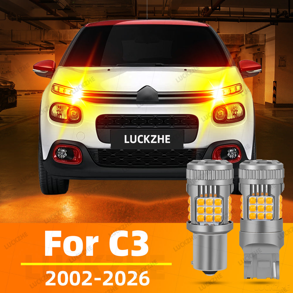 AutoGlowLED LED Turn Signal Light for Citroen C3 & Aircross 2002-2026 Amber Canbus