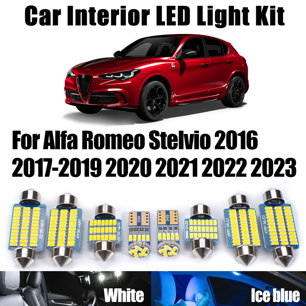 AutoGlowLED 11Pcs Canbus LED Interior Light Kit for Alfa Romeo Stelvio 2016-2023