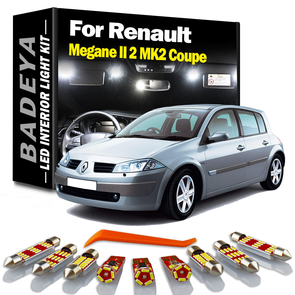AutoGlowLED LED Interior Light Kit for Renault Megane II MK2 Coupe 2003-2008 Canbus Error Free 10Pcs