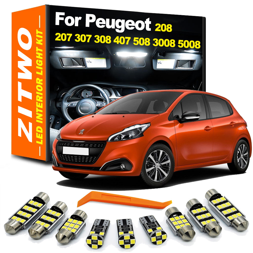 AutoGlowLED Canbus LED Interior Light Kit for Peugeot 207 208 307 308 407 508 607 807 2008 3008 5008