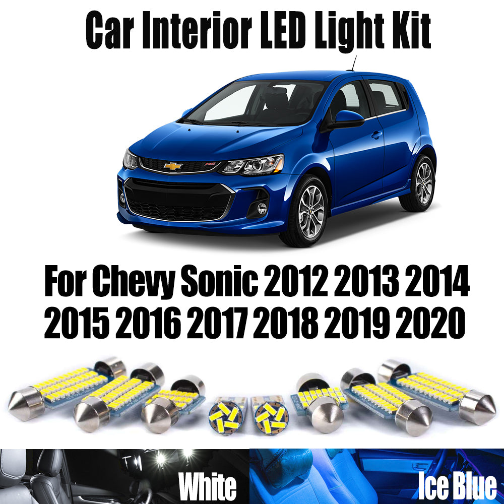 AutoGlowLED 10Pcs Canbus LED Interior Light Kit for Chevy Sonic 2012-2020
