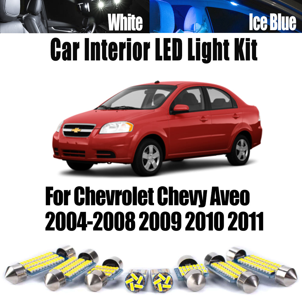 AutoGlowLED 11Pcs LED Interior Light Kit for Chevrolet Aveo 2004-2011