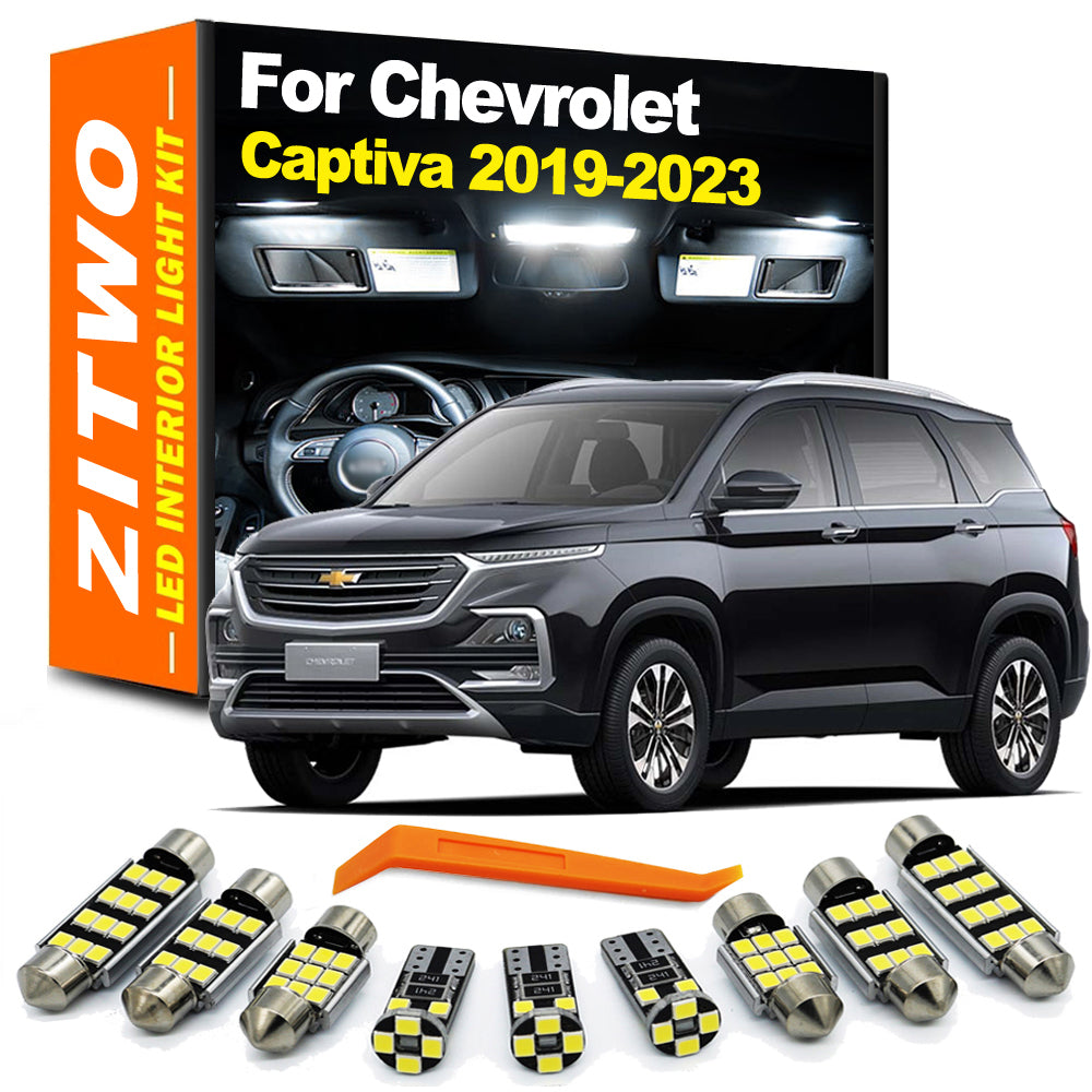 AutoGlowLED 8-Piece LED Interior Light Kit for Chevy Captiva 2019-2023