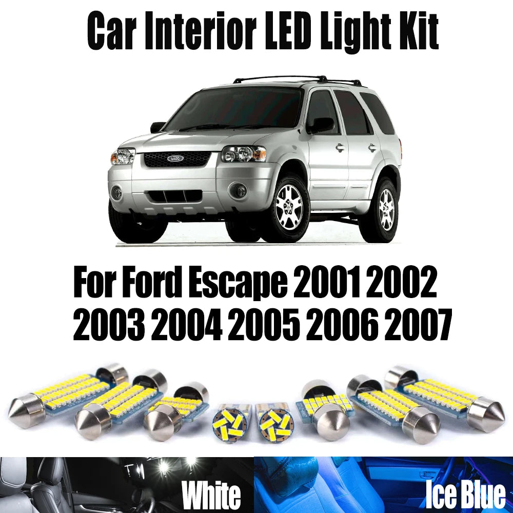 AutoGlowLED 13Pc Canbus LED Interior Light Kit for Ford Escape 2001-2007