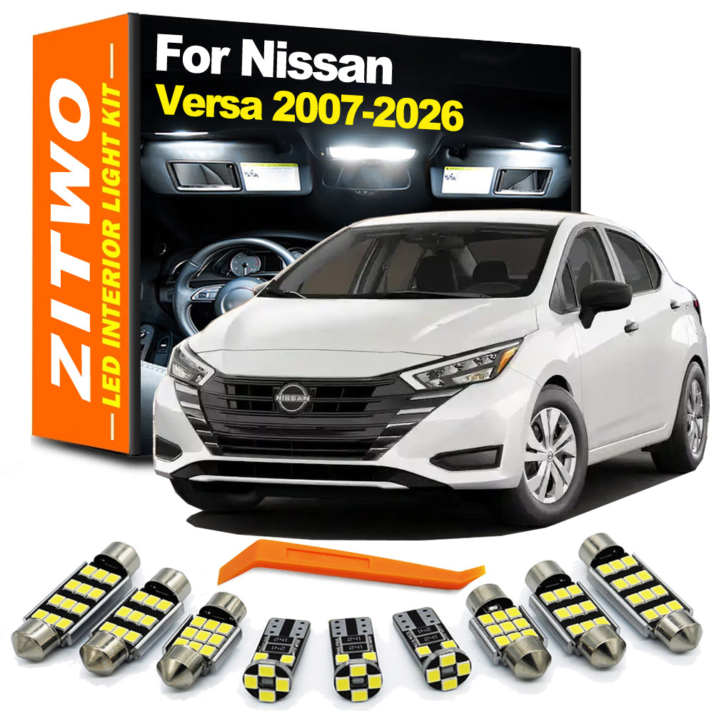 AutoGlowLED LED Interior Light Kit for Nissan Versa 2007-2026 (Dome, Map, Trunk, License Plate)