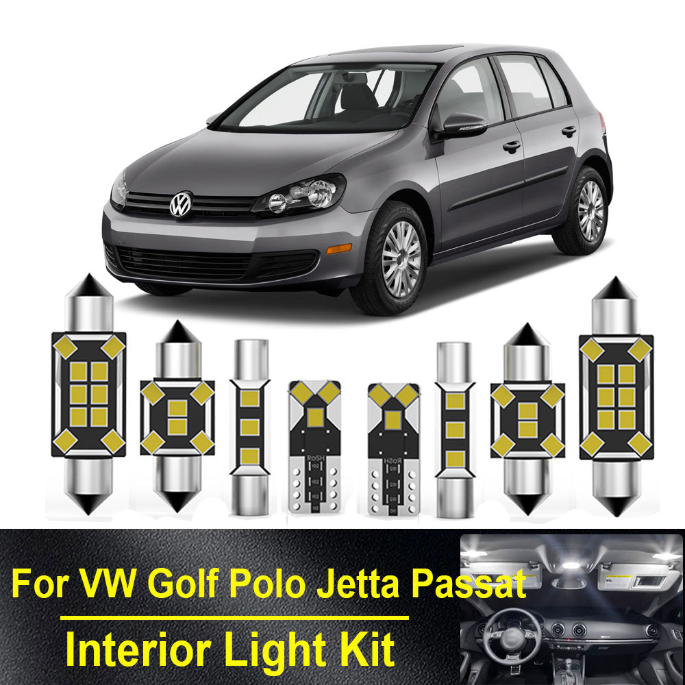 AutoGlowLED No Error LED Interior Light Kit for VW Golf Jetta Passat CC Polo