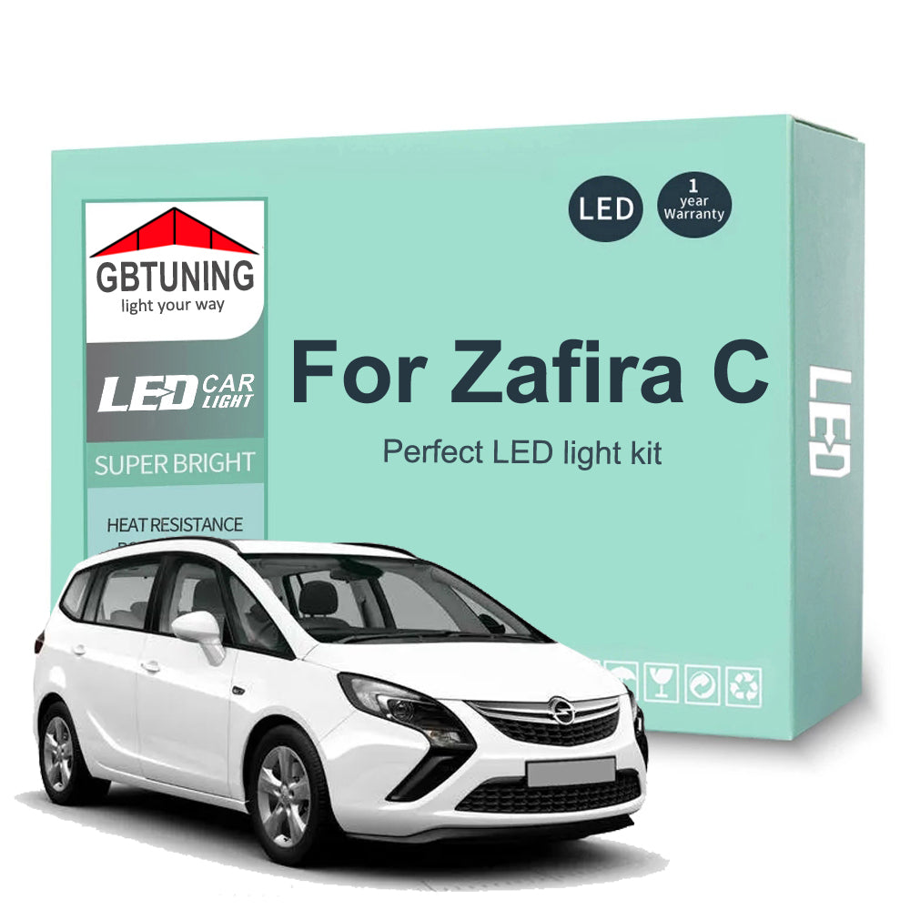 AutoGlowLED 15Pc LED Interior Light Kit for Vauxhall Opel Zafira Tourer C 2012-2018 Canbus