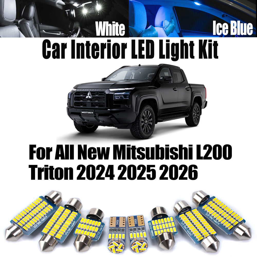 AutoGlowLED 9Pc Canbus LED Interior Light Kit for Mitsubishi L200 Triton 2024-2026