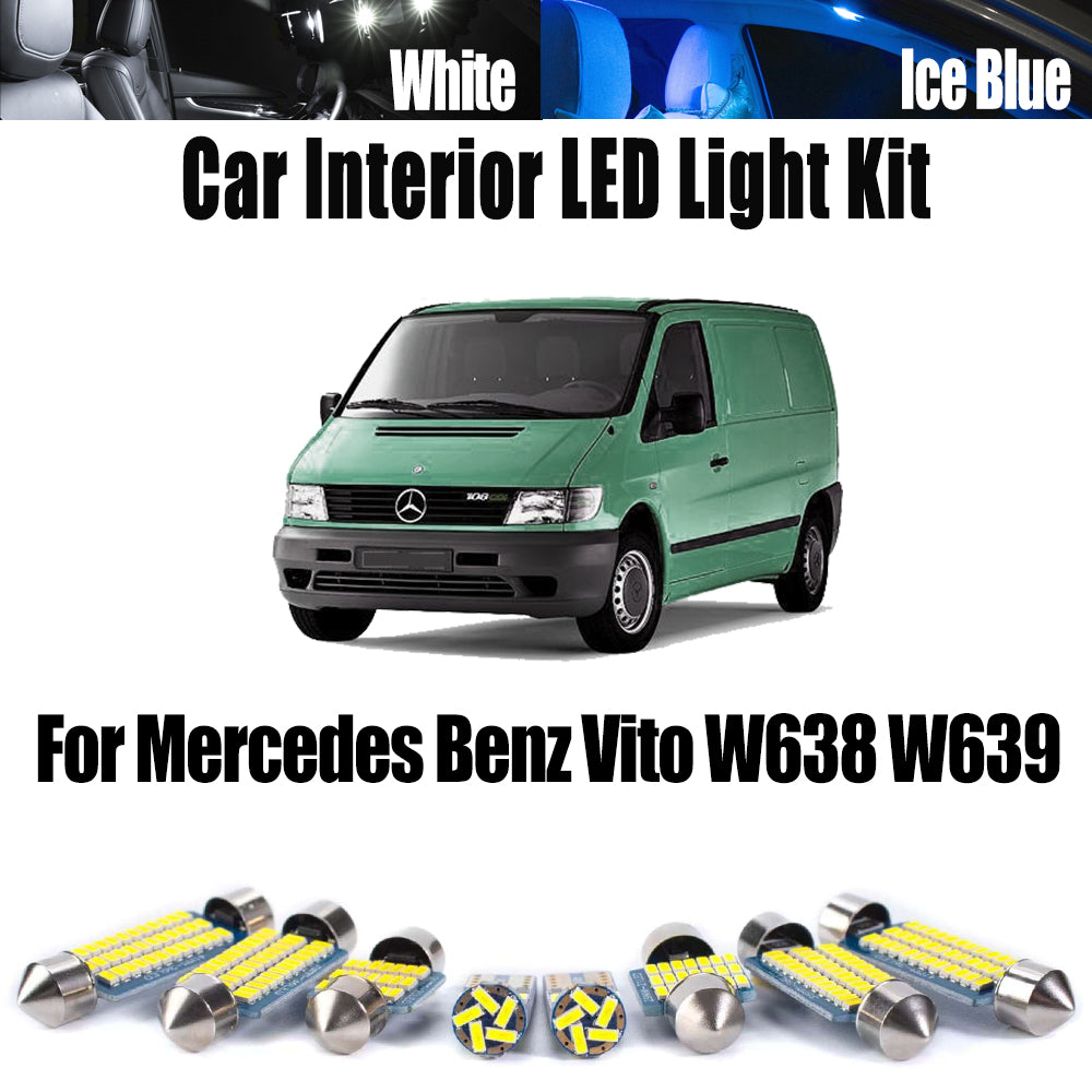 AutoGlowLED Canbus No Error Interior LED Light Kit for Mercedes Vito W638 W639