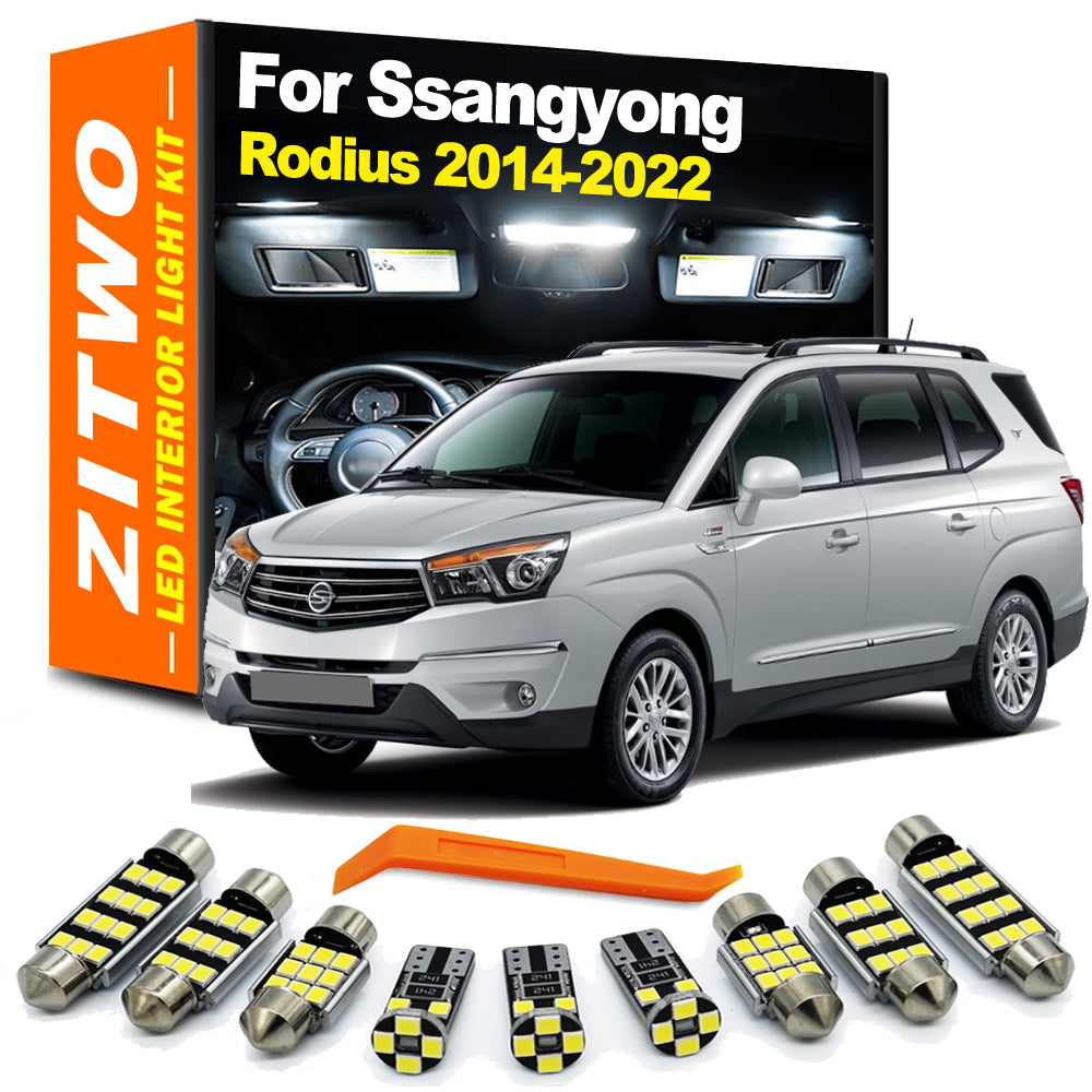 AutoGlowLED 14-Piece LED Interior Light Kit for Ssangyong Rodius 2014-2022