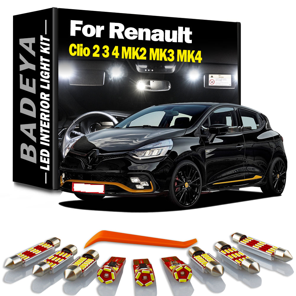AutoGlowLED Canbus Error Free LED Interior Light Kit for Renault Clio 2 3 4 (1998-2017)