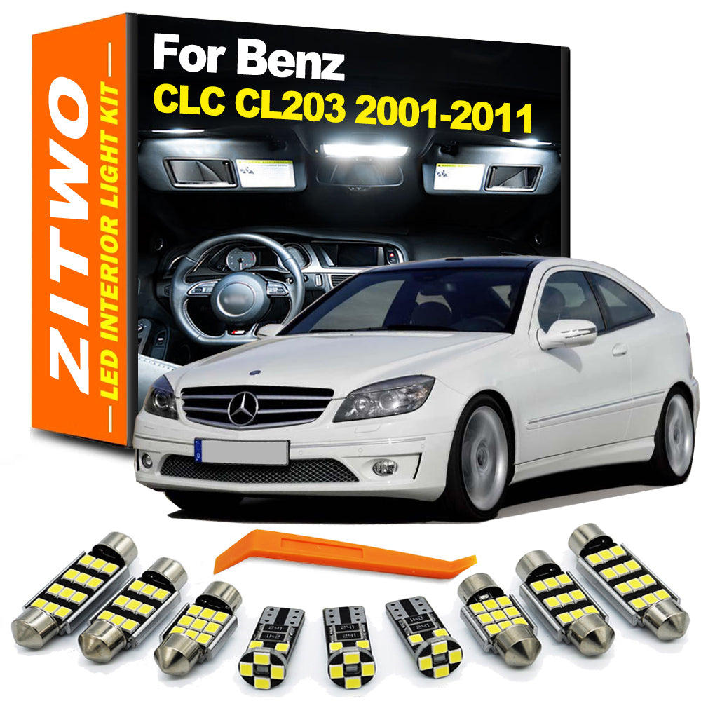 AutoGlowLED 12pc Canbus LED Interior Light Kit for Mercedes CLC CL203 2001-2011