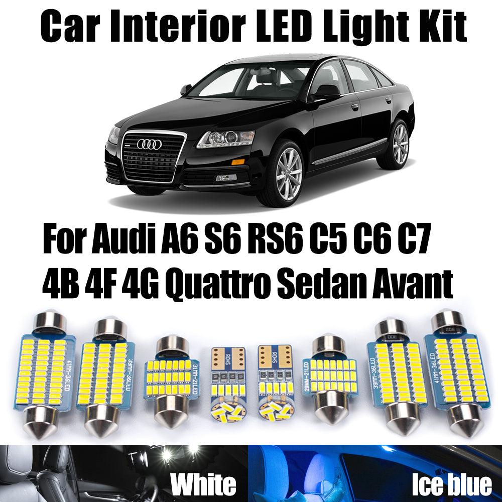 AutoGlowLED Canbus LED Interior Dome Light Kit for Audi A6 S6 RS6 C5 C6 C7
