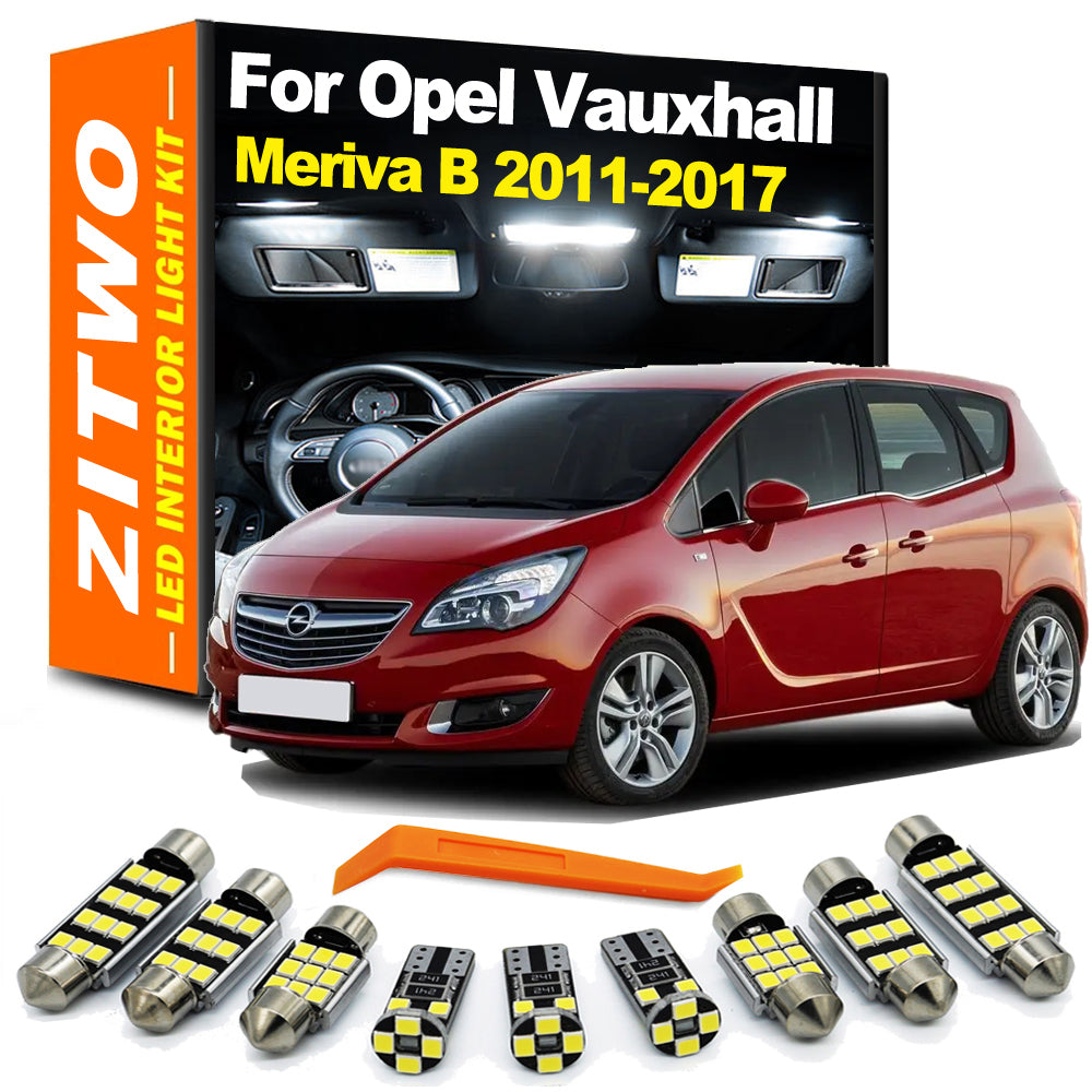 AutoGlowLED 17Pcs Canbus LED Interior Light Kit for Opel Vauxhall Meriva B 2011-2017