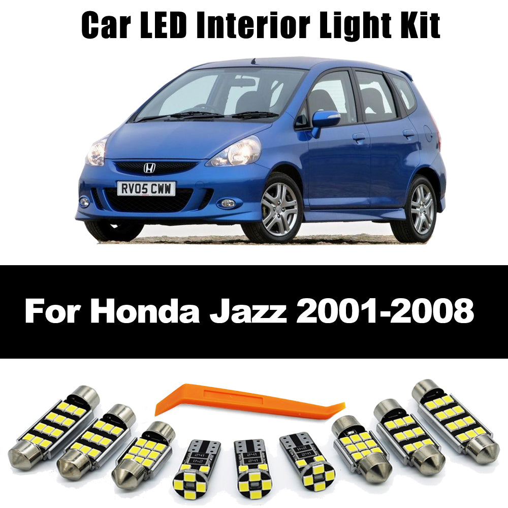 AutoGlowLED 9Pcs LED Interior Light Kit for Honda Jazz Fit 2001-2008
