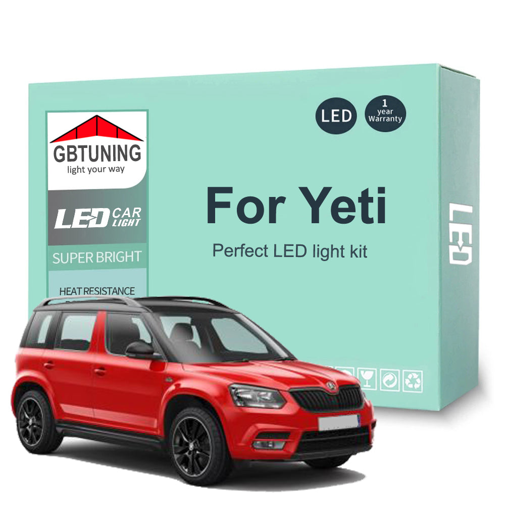 AutoGlowLED 13Pcs Canbus LED Interior Light Kit for Skoda Yeti 5L 2009-2017