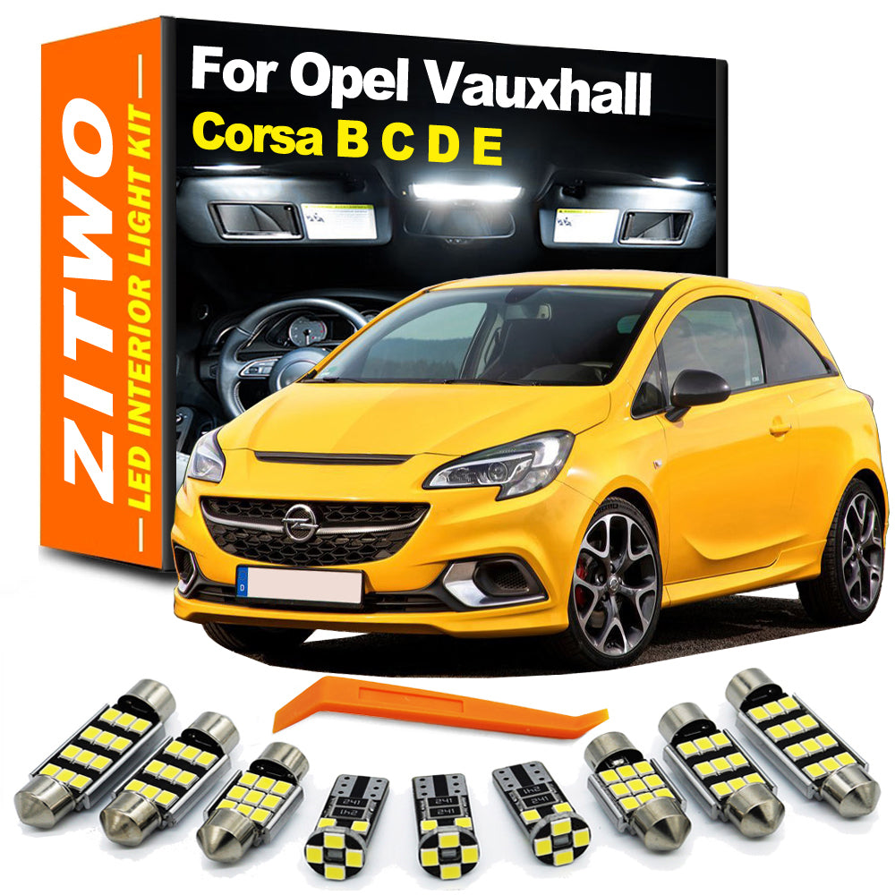 AutoGlowLED LED Interior Dome Map Light Kit for Opel Vauxhall Corsa B C D E 1993-2019