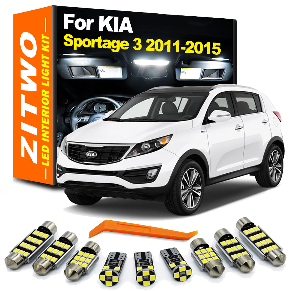 AutoGlowLED 11Pcs LED Interior Light Kit for Kia Sportage 3 MK3 2011-2015