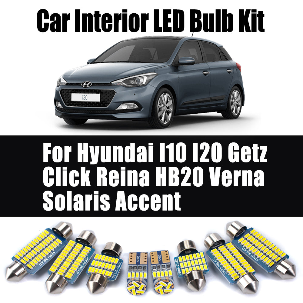 AutoGlowLED LED Interior Light Kit for Hyundai I10 I20 Getz Accent Verna Solaris