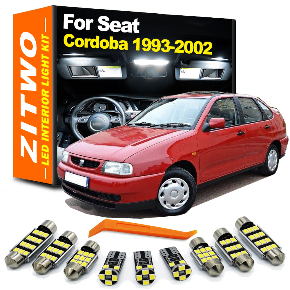 AutoGlowLED 10Pcs LED Interior Light Kit for Seat Cordoba MK1 6K 1993-2002 Canbus