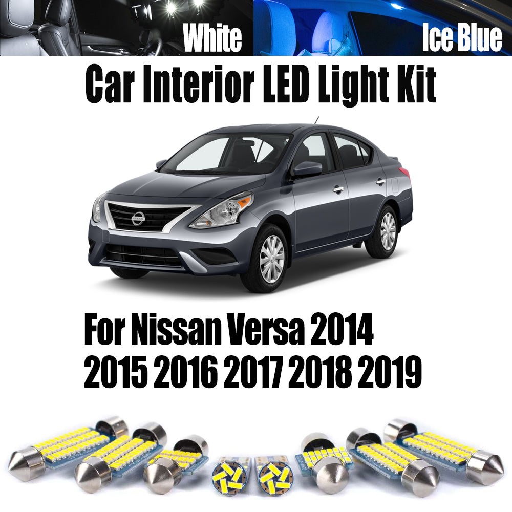 AutoGlowLED LED Interior Light Kit for Nissan Versa 2014-2019 Canbus 10Pcs