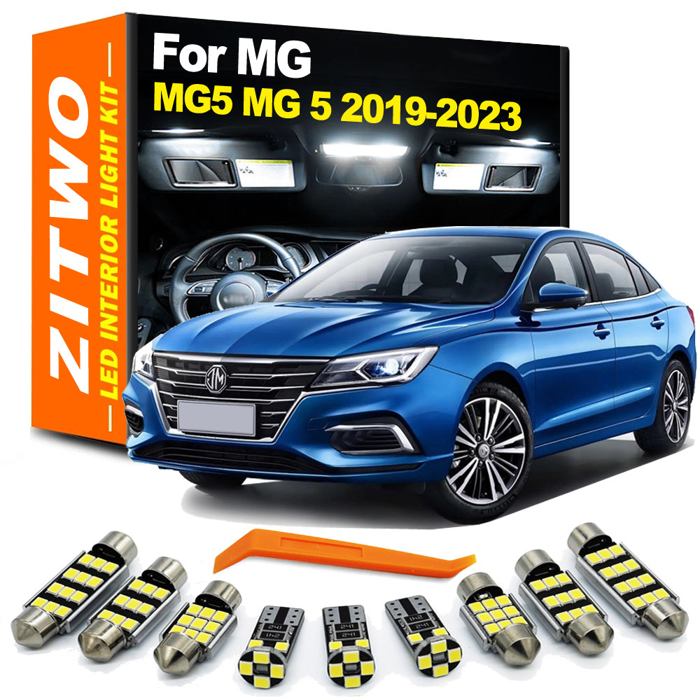 AutoGlowLED 9pc LED Interior Light Kit for MG 5 MG5 2019-2023