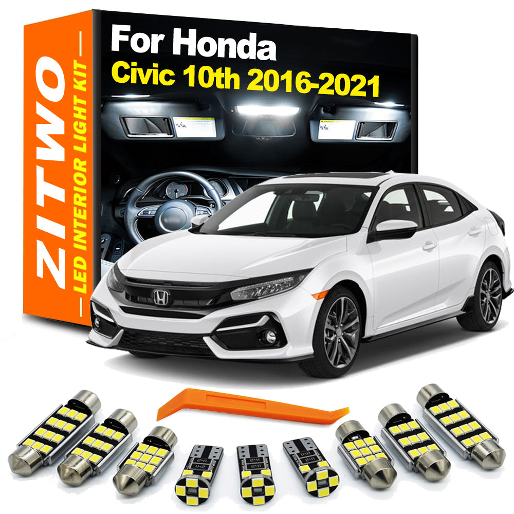 AutoGlowLED 12Pcs LED Interior Light Kit for Honda Civic 10th Gen 2016-2021