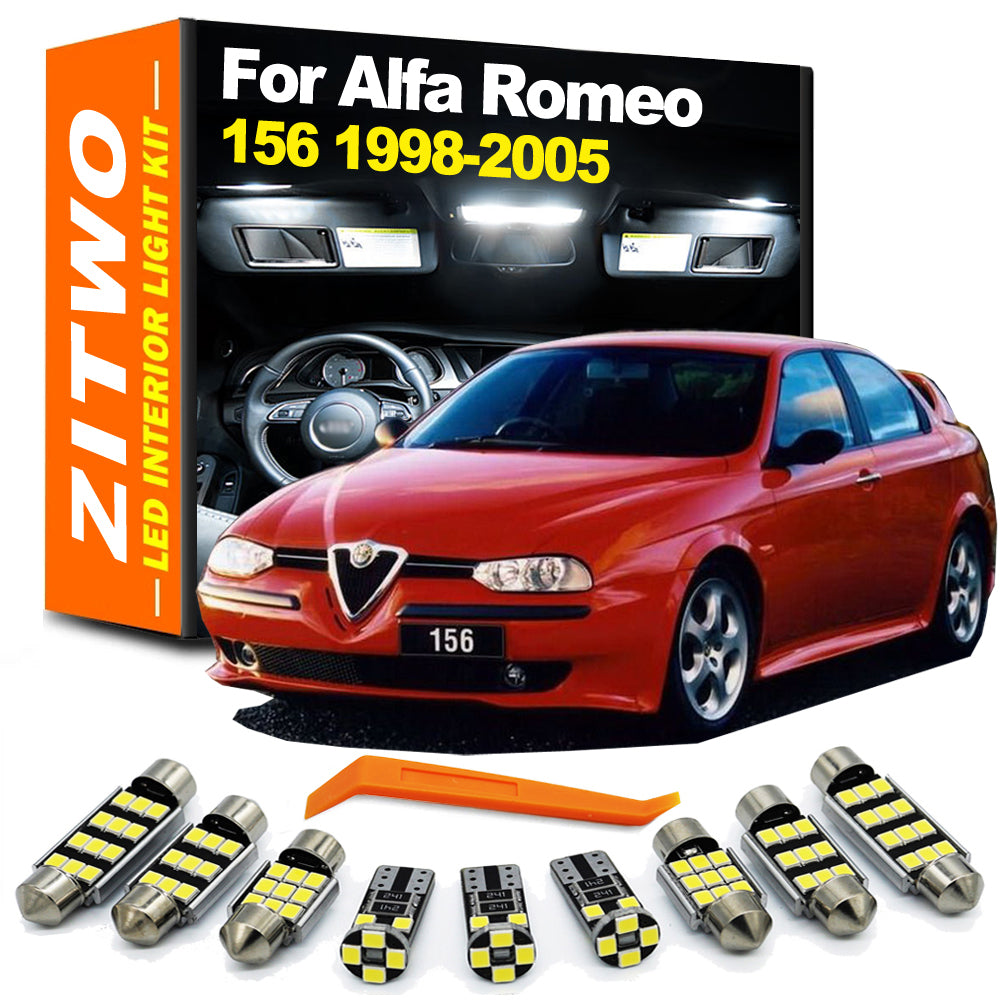 AutoGlowLED 10Pcs Canbus LED Interior Light Kit for Alfa Romeo 156 (1998-2005)