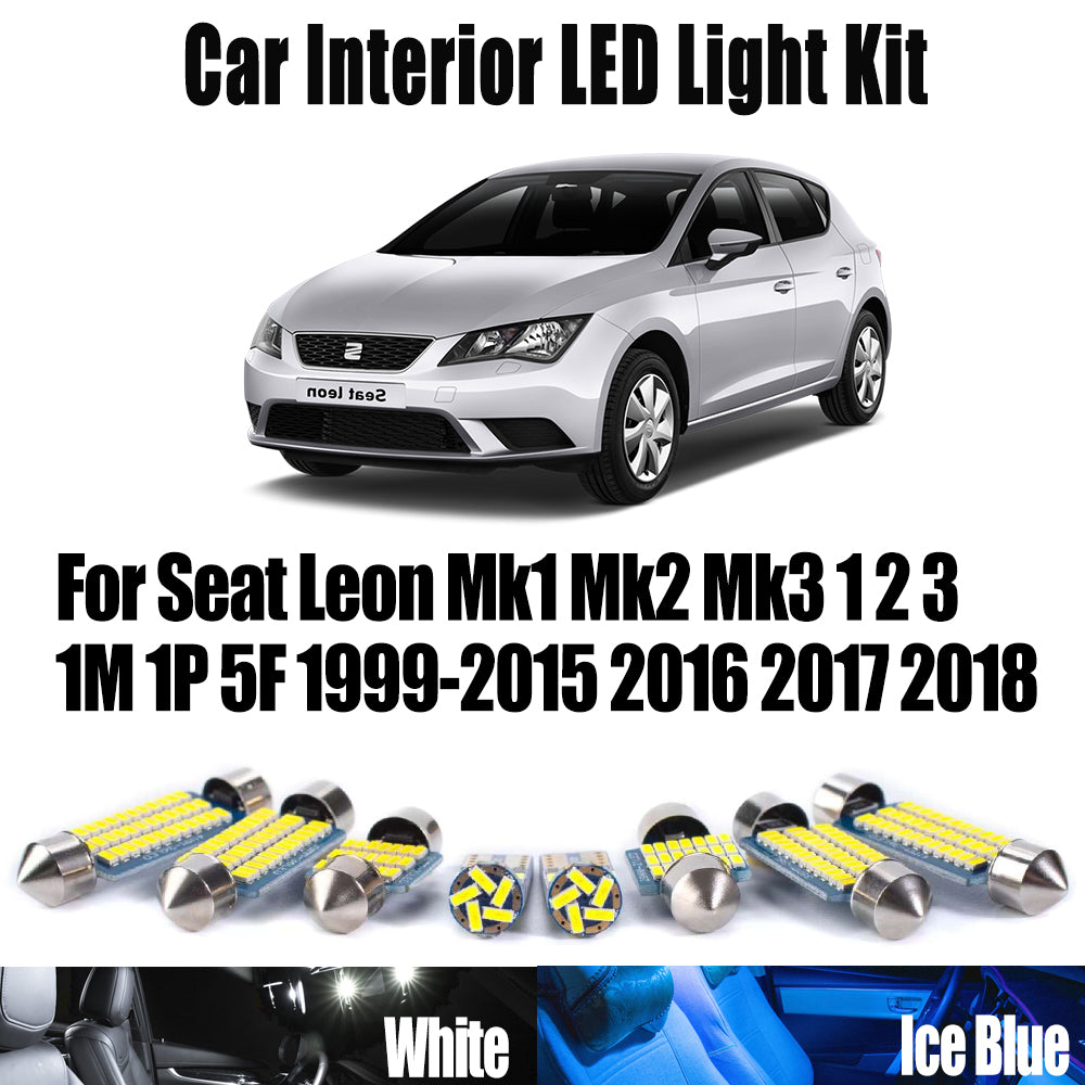 AutoGlowLED Car LED Interior Light Kit for Seat Leon Mk1 Mk2 Mk3 1999-2018
