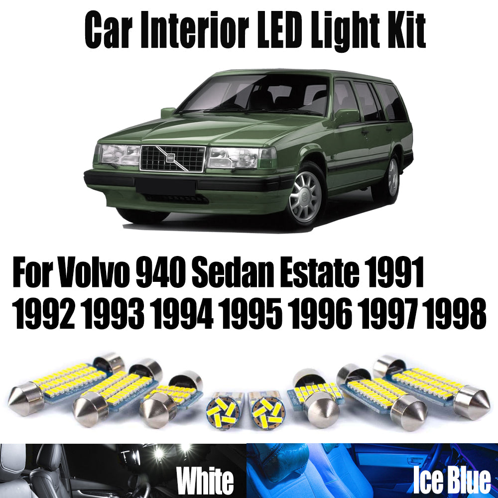 AutoGlowLED 15Pcs LED Interior Light Kit for Volvo 940 Sedan Estate 1991-1998