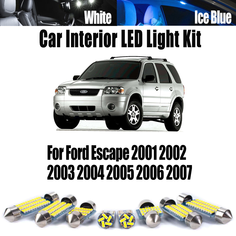 AutoGlowLED 13Pcs Canbus LED Interior Light Kit for Ford Escape 2001-2007