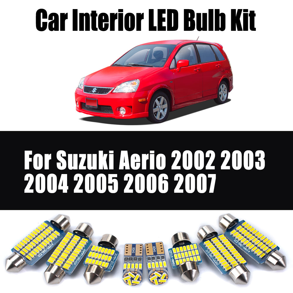 AutoGlowLED Canbus LED Interior Light Kit for Suzuki Aerio 2002-2007, 10Pcs