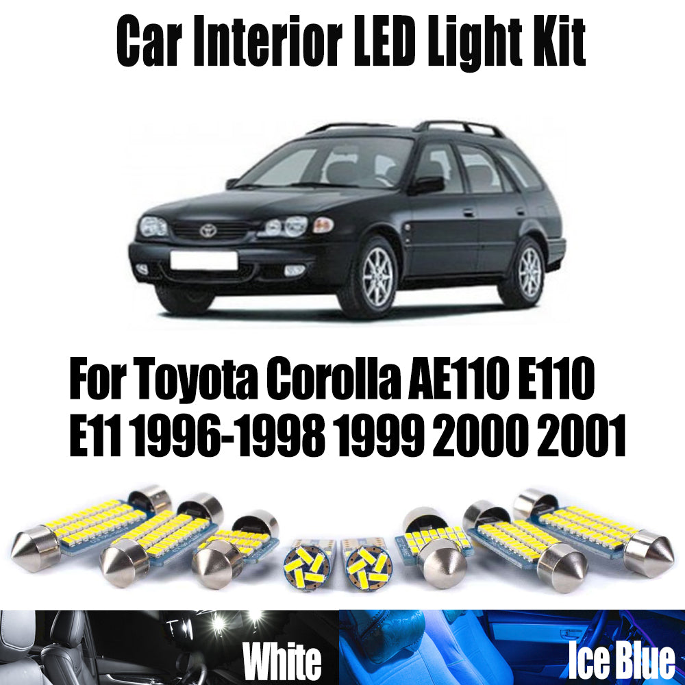 AutoGlowLED 9Pc Canbus LED Interior Light Kit for Toyota Corolla AE110 E110 E11 1996-2001