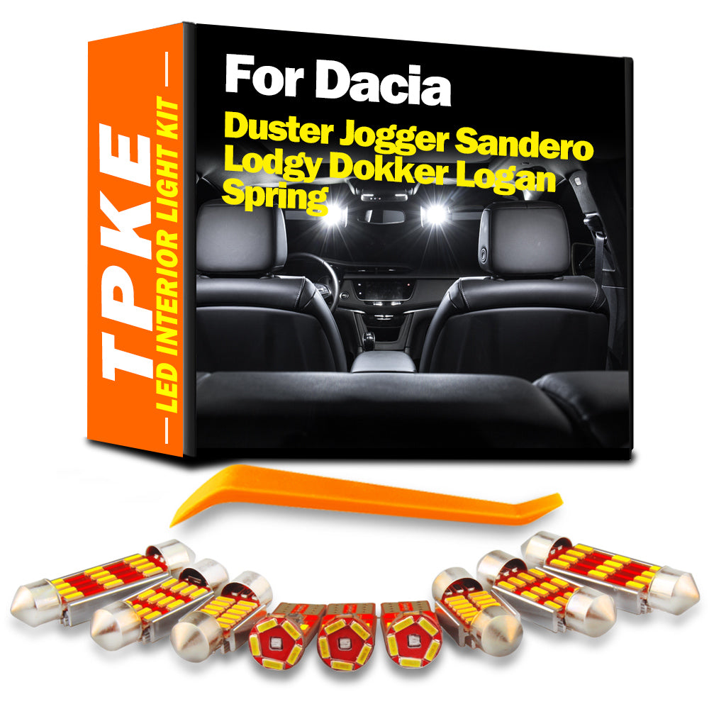 AutoGlowLED Interior LED Map Light Kit for Dacia Duster, Sandero, Logan, Jogger, Lodgy, Dokker, Spring