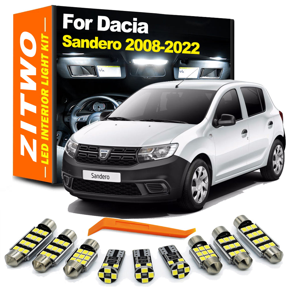 AutoGlowLED LED Interior Dome Map Reading Light Kit for Dacia Sandero 2008-2022