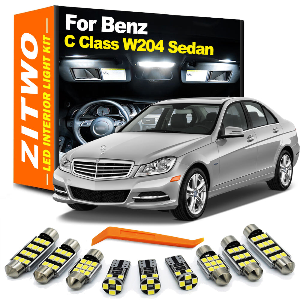 AutoGlowLED 17Pcs Canbus LED Interior Light Kit for Mercedes C Class W204 2008-2014