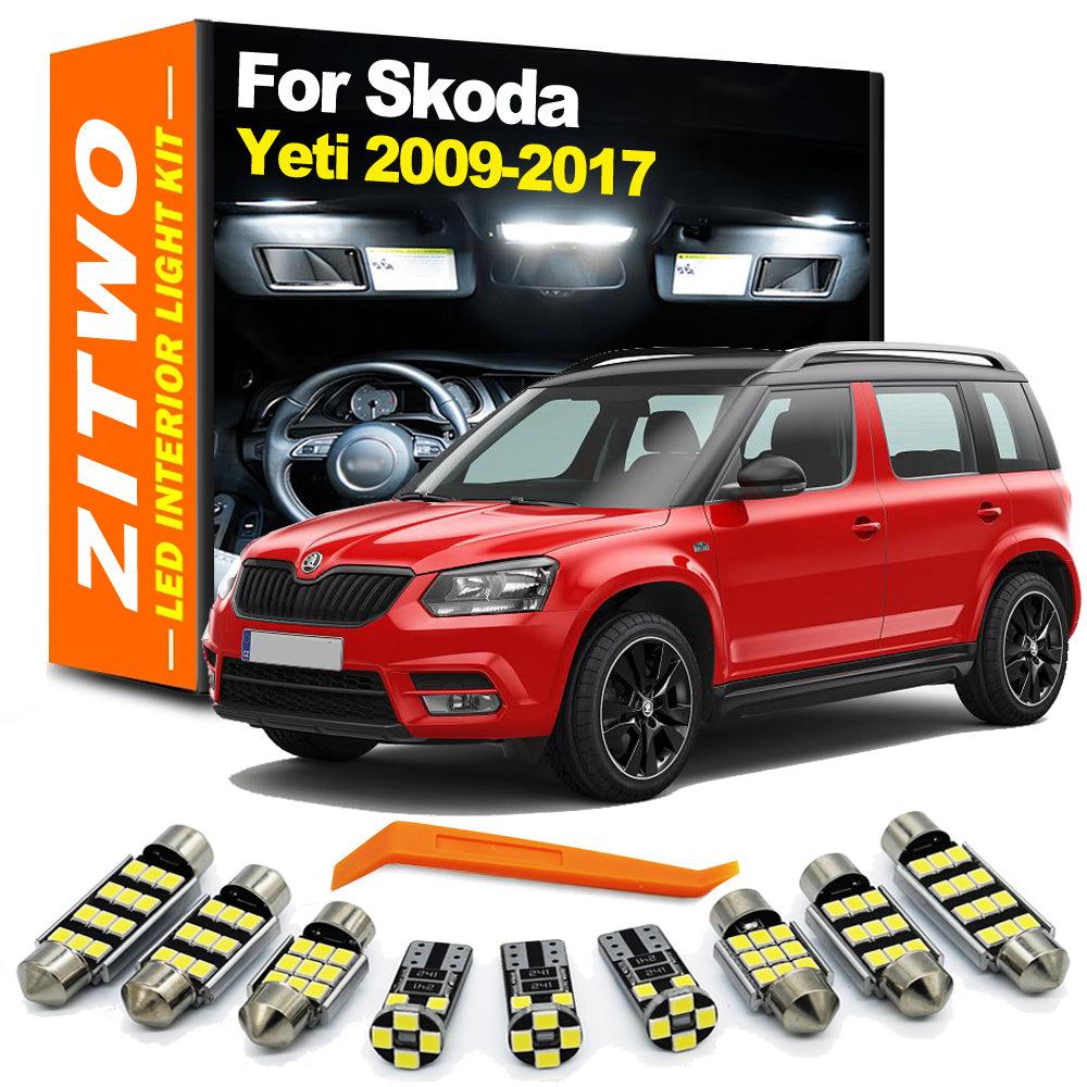 AutoGlowLED 13pc LED Interior Light Kit for Skoda Yeti 5L 2009-2017
