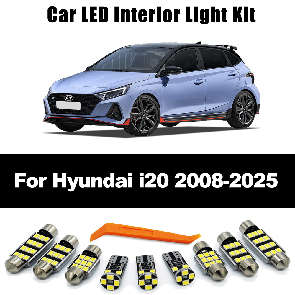 AutoGlowLED Canbus LED Interior Light Kit for Hyundai i20 MK1 MK2 MK3 2008-2025